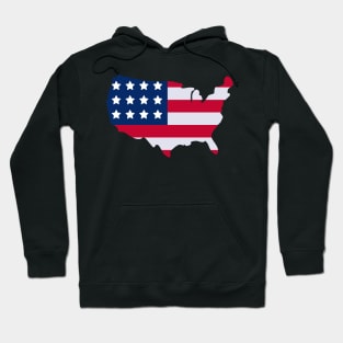 USA Outline with flag Hoodie